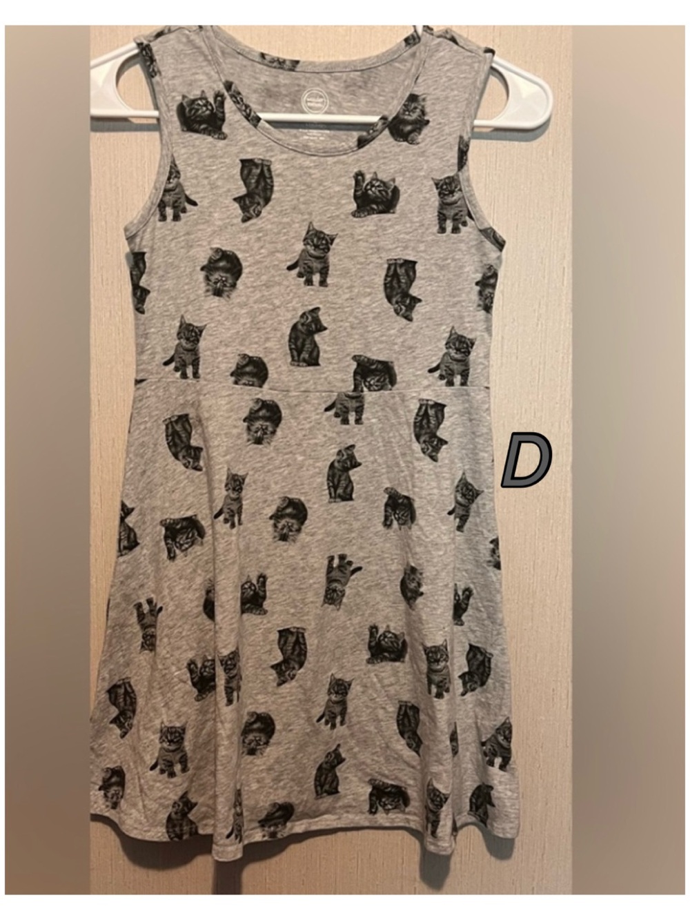 Wonder Nation Gray Sleeveless Dress with Kittens